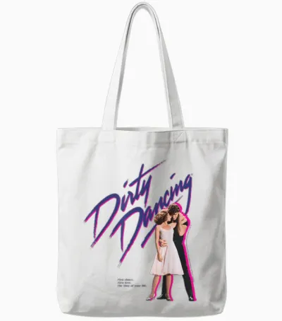Movie Poster Dirty Dancing Classic T-Shirt, Gray, S Tote Bags - White