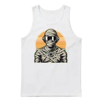 Retro Mummy Unisex Tank Top - White – 1