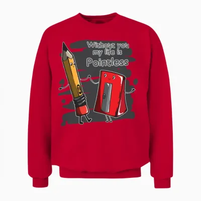 Womens Pencil Sharpener Pointless School Student Unisex Sweatshirt - Red