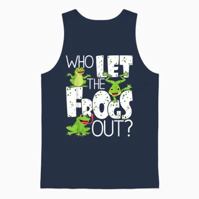 Who Let the Frogs Out - Funny Amphibian Lover Frog Owner T-Shirt Small Unisex Tank Top - Navy