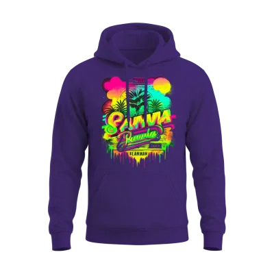 Retro Summer Unisex Hoodie - Purple