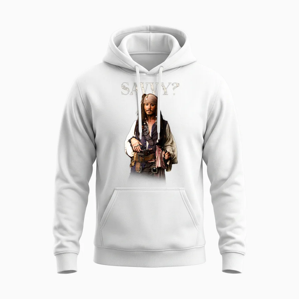 Disney Pirates of the Caribbean Captain Jack Savvy? Unisex Hoodie in White