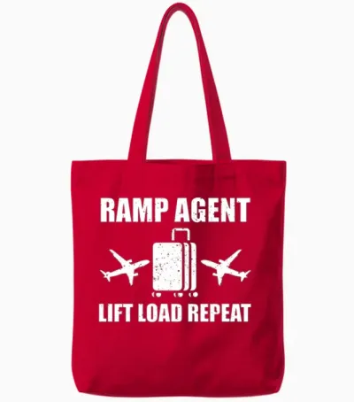 Funny Ramp Agent Quote Aircraft Service Tote Bags - Red