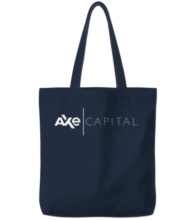 Billions Axe Capital Horizontal Logo Tote Bags - Navy