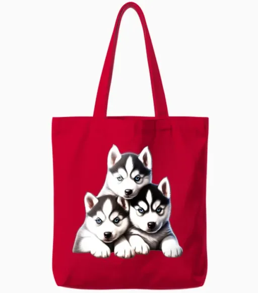 Dog Puppy Tote Bags - Red