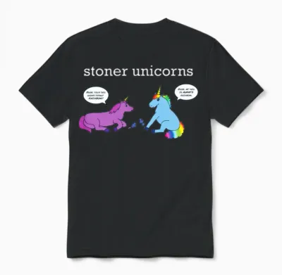 Stoner Unicorns T-Shirt (women's Standard) Unisex T-Shirt - Black