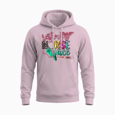 Resting Nurse Face Unisex Hoodie - Light Pink