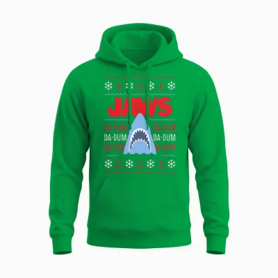 Jaws Distressed Da-Dum Da-Dum Unisex Hoodie - Irish Green
