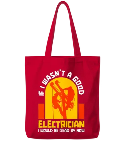 Electrician Construction Electrician Tote Bags - Red