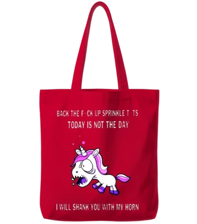 Back the Fuck Up Sprinkle Tits Today Is Not the Da Tote Bags - Red