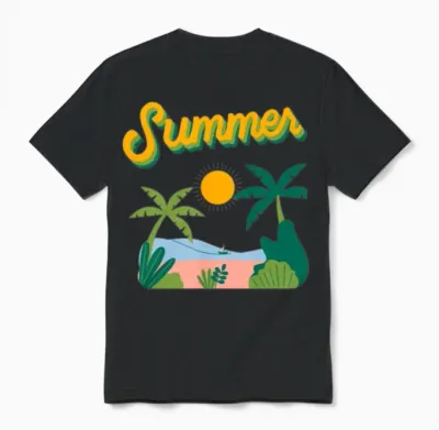 Retro Summer Vibes Unisex T-Shirt - Black