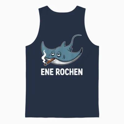 Ene Rochen Raucher Saying Cigarette Funny Smoking Unisex Tank Top - Navy