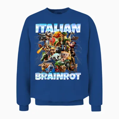 Italian Brainrot Characters Funny Meme Popular Trend Gen Z Unisex Sweatshirt - Royal