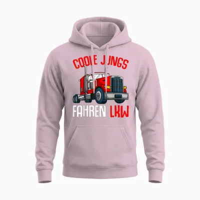 Coole Jungs Fahren Lkw Fahrer Trucker Kinder Jungen Unisex Hoodie - Light Pink