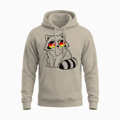 Deutsche Flagge Waschbär Deutsch Deutschland Waschbären Unisex Hoodie - Sand