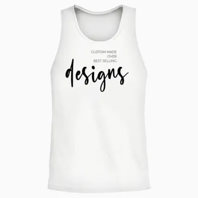 Custom Made Over Best Selling Designs Unisex Tank Top - White