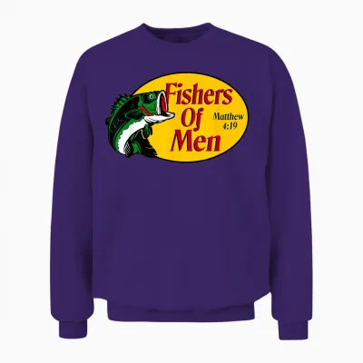 Fishers of Men Matthew 4-19 Bible Christian Fishing Lovers Unisex Sweatshirt - Purple