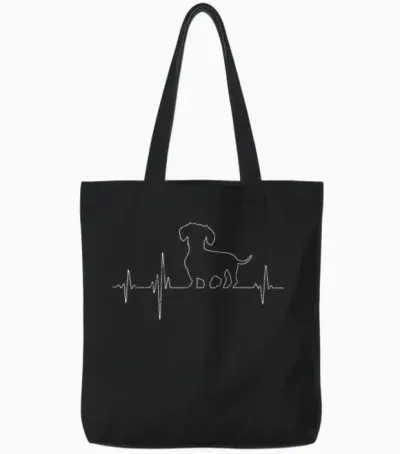 Ekg Herzschlag Dachshund Dackel Für Hundebesitzer Tote Bags - Black