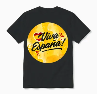 Spanien Flagge Spain Flag Damen Espana Deko Kinder Espana Unisex T-Shirt - Black