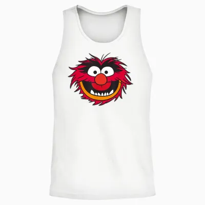 The Muppets Animal Head T-Shirt, Black Unisex Tank Top - White