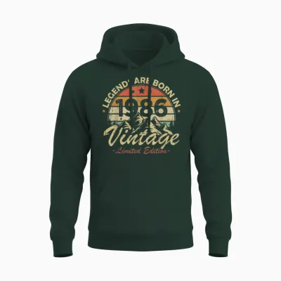 Legends Are Born in 1986 Birthday Gift 40 Years Unisex Hoodie - Forest