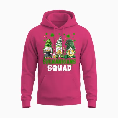 St Patricks Day Gnomes Shenanigans Squad Saint Pattys Women Unisex Hoodie - Heliconia
