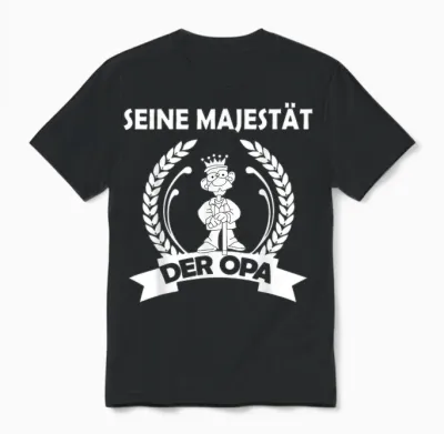 Men's His Majesty the Grandpa Unisex T-Shirt - Black