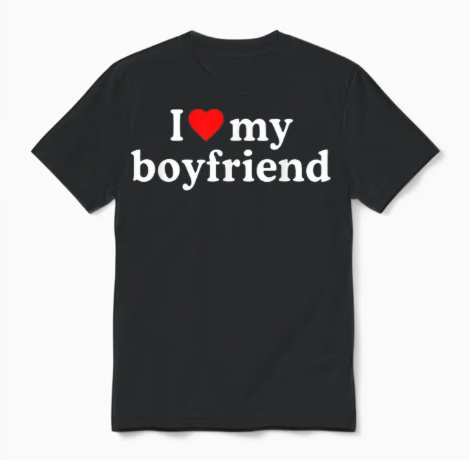 I Love My Bf Boyfriend ยท I Heart My Bf Valentine's Day Unisex T-Shirt in Black