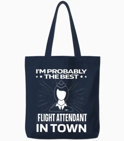 Flight Attendant Funny Tote Bags - Navy