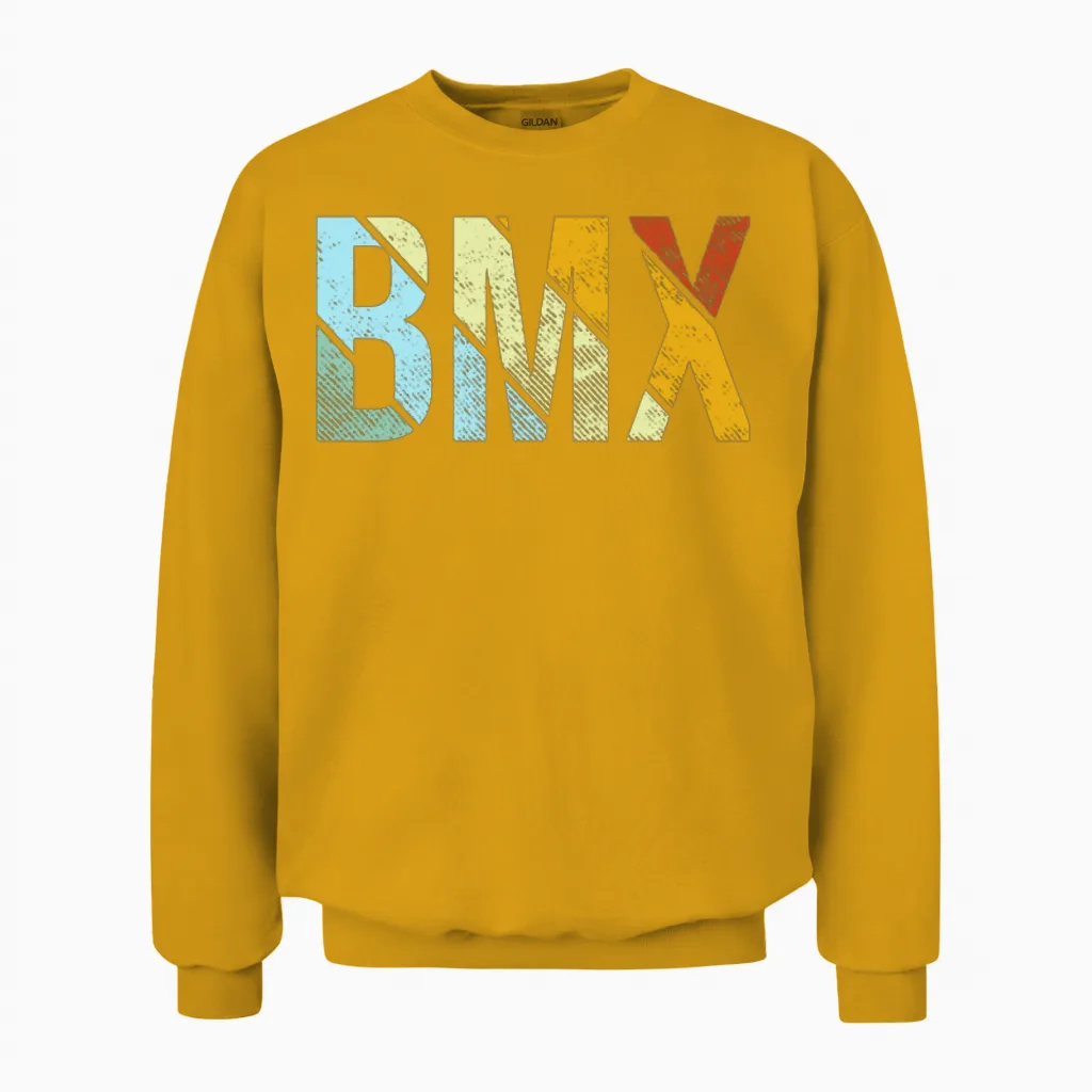 Bmx Retro - Cycling Unisex Sweatshirt in Gold