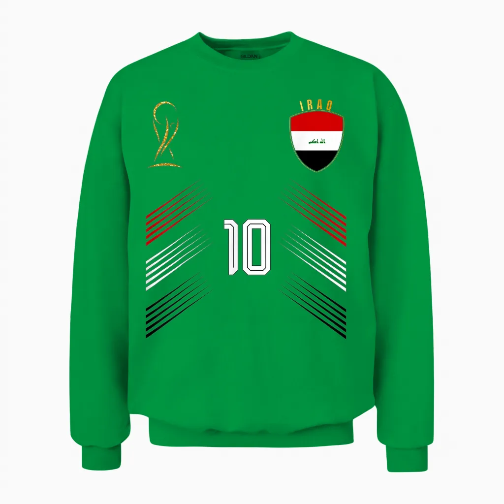 Iraq Flag Iraqi Pride Lovers Retro Unisex Sweatshirt in Irish Green