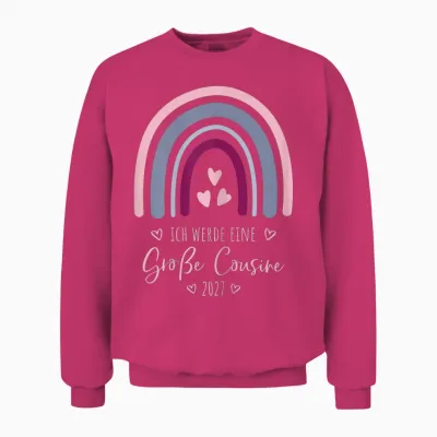 Ich Werde Eine Große Cousine 2027 Regenbogen Kinder Unisex Sweatshirt - Heliconia