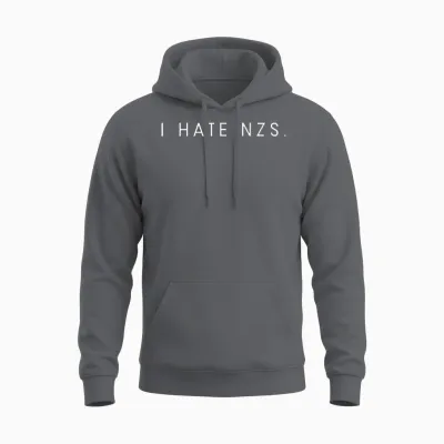 I Hate Nzs - Minimalistischer Lustiger Hater Spruch Unisex Hoodie - Charcoal