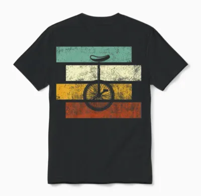 Unicycle Retro Unisex T-Shirt - Black