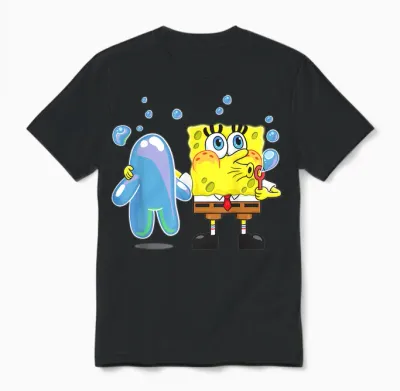 Mademark X Spongebob Squarepants - Spongebob Bubble Technique Unisex T-Shirt - Black