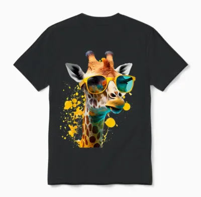 Giraffe Unisex T-Shirt - Black