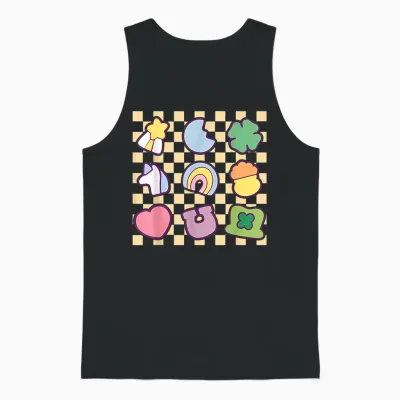 Groovy Lucky Charm Saint Patrick's Day Women's Shamrock Unisex Tank Top - Black