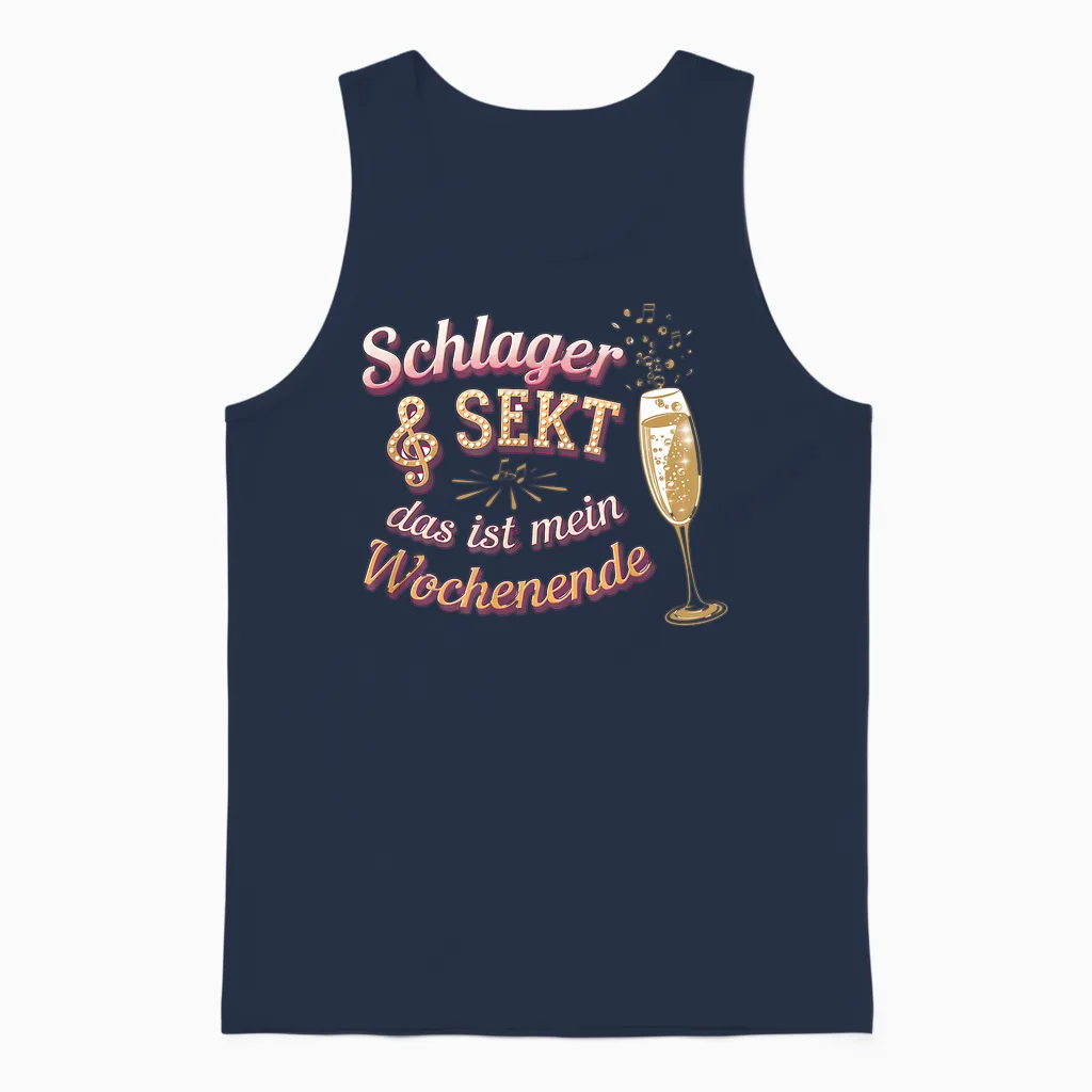 Schlager & Sekt Das Ist Mein Wochenende Unisex Tank Top in Navy