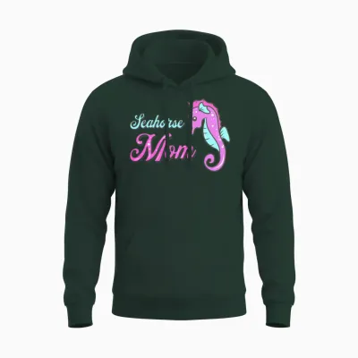 Awesome Seahorse Mom Marine Biologist Unisex Hoodie - Forest