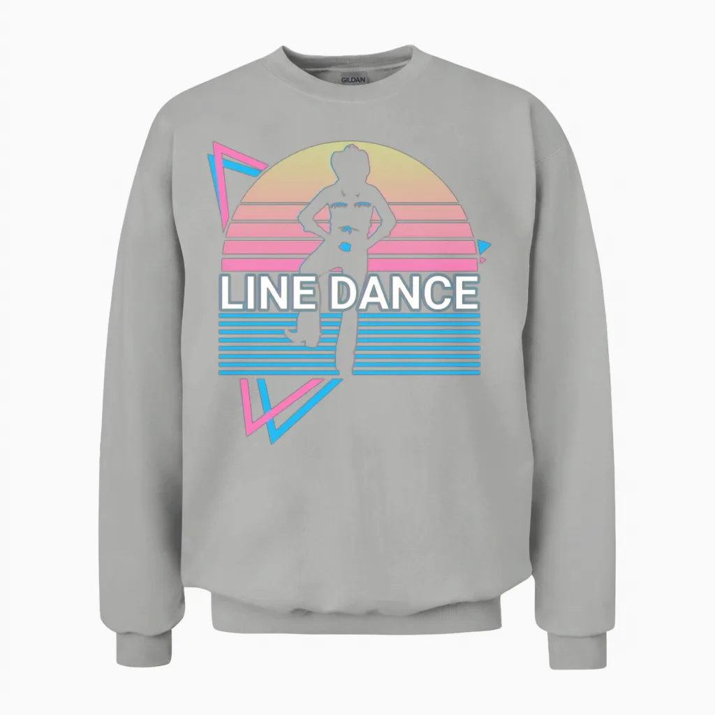 Line Dance Retro Unisex Sweatshirt in Ash