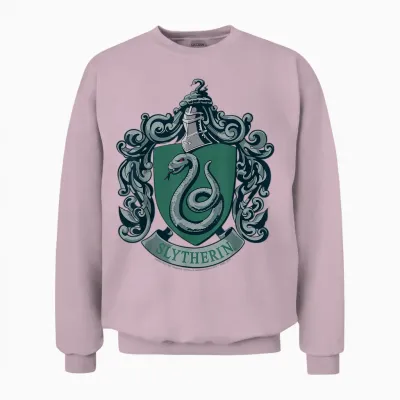 Harry Potter Slytherin House Crest T-Shirt Small Unisex Sweatshirt - Light Pink