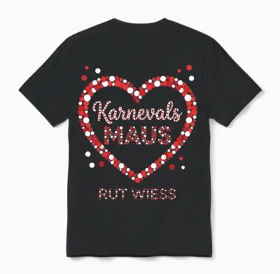 Carnival Mouse Heart Rut Wess Cologne Women's Fancy Dress Unisex T-Shirt - Black