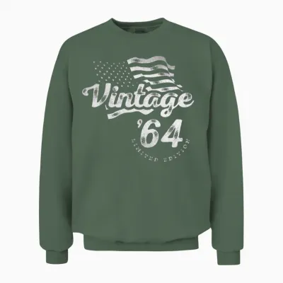 60th Birthday Vintage 1964 Gifts 60 Year Old Unisex Sweatshirt - Military Green