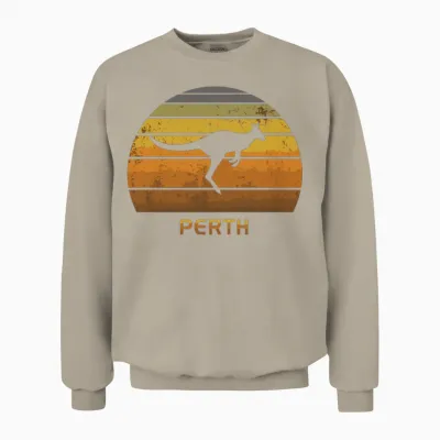 Retro Kangaroo Perth Australia Unisex Sweatshirt - Sand