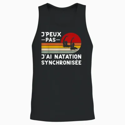 Je Peux Pas J'ai Swimming Synchronized Humour Coach Swimmer T-Shirt, Black, S Unisex Tank Top - Black