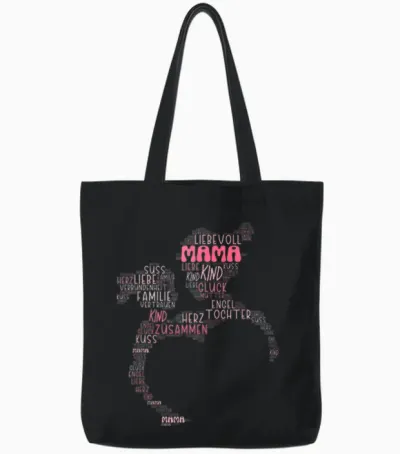 Partner Look Mother Daughter Family Mum Daughter Mother's Day T-Shirt, Black Tote Bags - Black