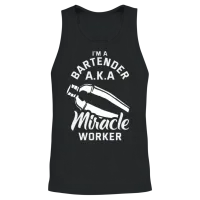 Funny Bartender Quote Design Bartender Gift Unisex Tank Top - Black – 2
