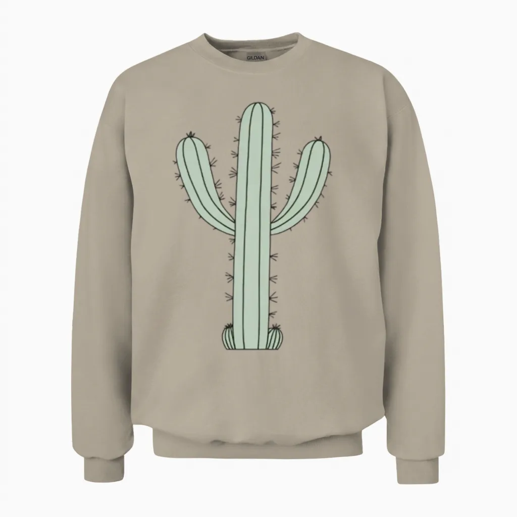 Cactus Enduring Love Unisex Sweatshirt in Sand
