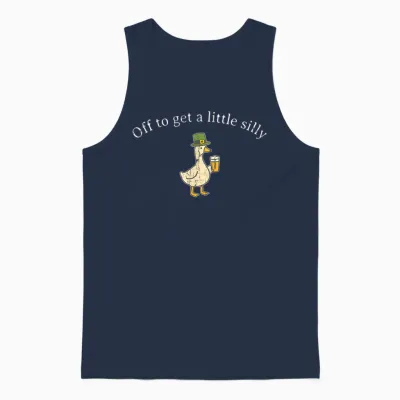 Off to Get a Little Silly, St Patricks Day Unisex Tank Top - Navy