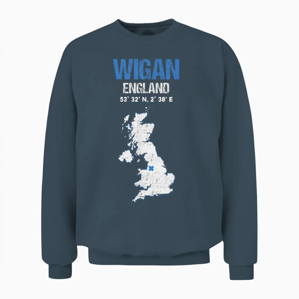 Ville De Wigan, Angleterre Unisex Sweatshirt in Dark Heather